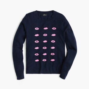 J.Crew Kisses Long Sleeve Everyday 100% Cashmere Crewneck Sweater